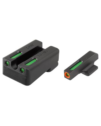 TruGlo TG13KM1PC TFX ProBlack | Green Tritium &amp; Fiber Optic Orange Outline Front Sight Green Tritium &amp; Fiber Optic Rear Sight