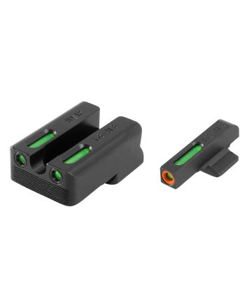 TruGlo TG13NV1PC TFX ProBlack | Green Tritium &amp; Fiber Optic Orange Outline Front Sight Green Tritium &amp; Fiber Optic Rear Sight