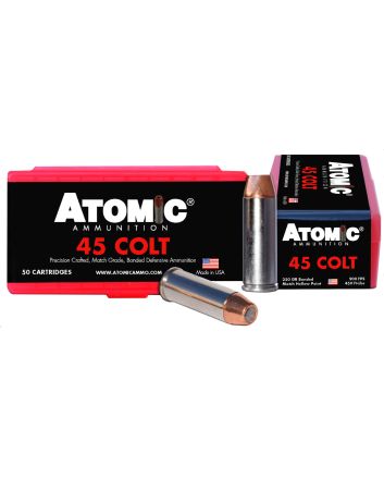 Atomic Ammunition 00444 Pistol Precision Craft 45Colt 250gr Bonded Match Hollow Point 50 Per Box/10 Case