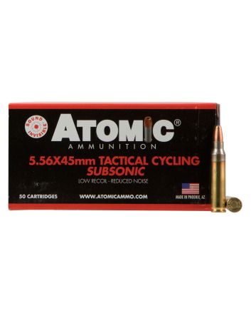 Atomic Ammunition 00408 Rifle Subsonic 5.56x45mmNATO 112gr Soft Point Round Nose 50 Per Box/10 Case