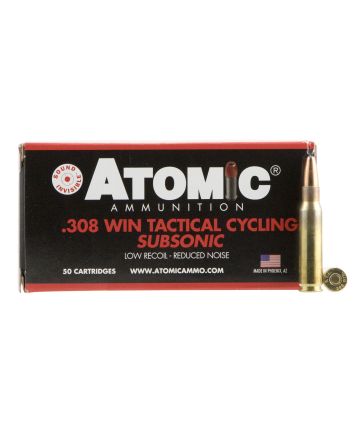 Atomic Ammunition 00472 Rifle Subsonic 308 Win 260 gr Soft Point Round Nose 50 Per Box/ 10 Case