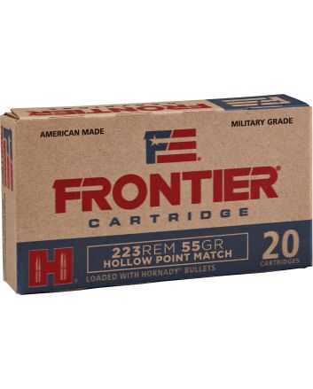 Frontier Cartridge FR140 Military Grade Centerfire Rifle 223Rem 55gr Hollow Point Match 20 Per Box/25 Case