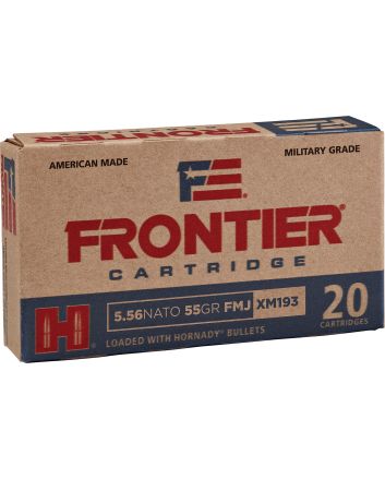 Frontier Cartridge FR200 Military Grade Centerfire Rifle 5.56x45mmNATO 55gr Full Metal Jacket 20 Per Box/25 Case