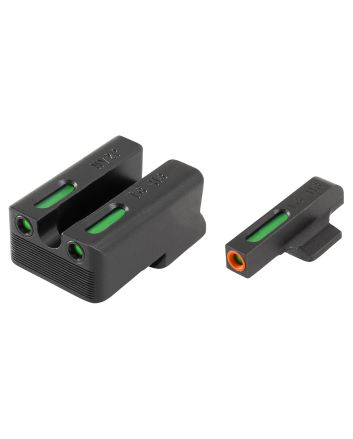 TruGlo TG13NV4PC TFX ProBlack | Green Tritium &amp; Fiber Optic Orange Outline Front Sight Green Tritium &amp; Fiber Optic Rear Sight