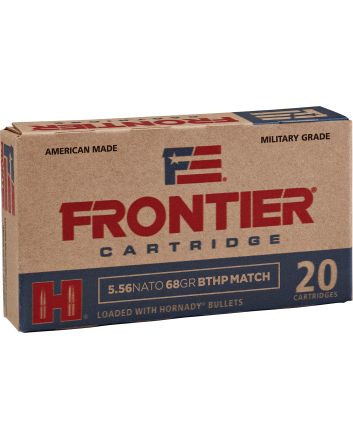Frontier Cartridge FR310 Military Grade Centerfire Rifle 5.56x45mmNATO 68gr Hollow Point Boat Tail Match 20 Per Box/25 Case