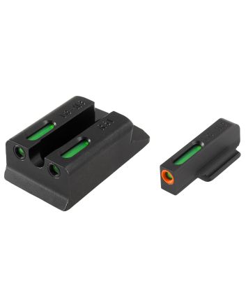 TruGlo TG13RS1PC TFX ProBlack | Green Tritium &amp; Fiber Optic Orange Outline Front Sight Green Tritium &amp; Fiber Optic Rear Sight