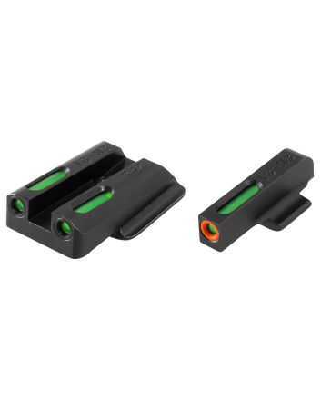 TruGlo TG13RS2PC TFX ProBlack | Green Tritium &amp; Fiber Optic Orange Outline Front Sight Green Tritium &amp; Fiber Optic Rear Sight