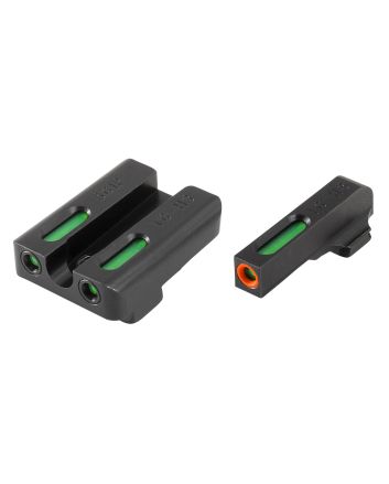 TruGlo TG13SG2PC TFX ProBlack | Green Tritium &amp; Fiber Optic Orange Outline Front Sight Green Tritium &amp; Fiber Optic Rear Sight