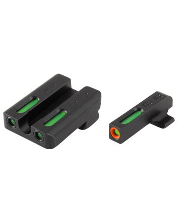 TruGlo TG13SM1PC TFX ProBlack | Green Tritium &amp; Fiber Optic Orange Outline Front Sight Green Tritium &amp; Fiber Optic Rear Sight