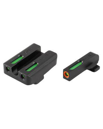TruGlo TG13XD1PC TFX ProBlack | Green Tritium &amp; Fiber Optic Orange Outline Front Sight Green Tritium &amp; Fiber Optic Rear Sight