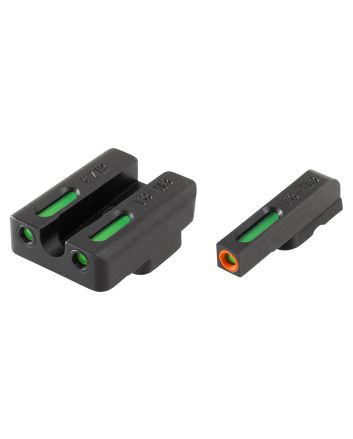 TruGlo TG13TA2PC TFX ProBlack | Green Tritium &amp; Fiber Optic Orange Outline Front Sight Green Tritium &amp; Fiber Optic Rear Sight