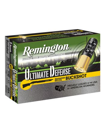 Remington Ammunition 20681 Ultimate Defense Buckshot 20Gauge 2.75" 3Buck Shot 5 Per Box/20 Case