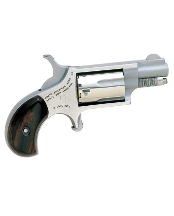 North American Arms 22LR Mini-Revolver *CA Compliant 22 LR 5 rd 1.13" Barrel, Overall Stainless Steel Finish, Rosewood Birdshead Grip