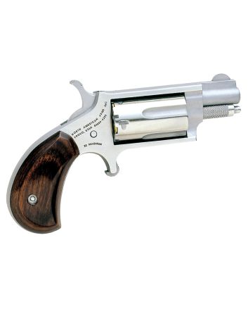 North American Arms 22MS Mini-Revolver *CA Compliant 22 WMR 5 Shot 1.13" Barrel, Overall Stainless Steel Finish, Rosewood Birdshead Grip