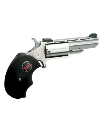 North American Arms BWM Black Widow22 WMR 5 Shot 2" Barrel, Overall Stainless Steel Finish, Finger Grooved Black Rubber Grip, Fixed Sights