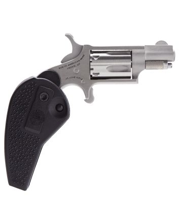 North American Arms 22LRHG Mini-Revolver22 LR 5 rd 1.13" Barrel, Overall Stainless Steel Finish, Black Synthetic Holster Grip