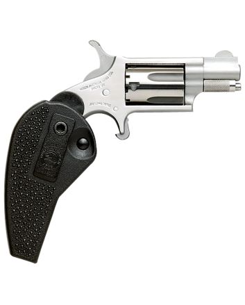 North American Arms 22MSHG Mini-Revolver22 WMR 5 rd 1.13" Barrel, Overall Stainless Steel Finish, Black Synthetic Holster Grip
