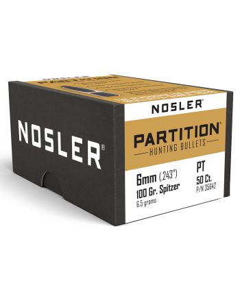 Nosler 35642 Partition6mm 100gr Spitzer 50/Box