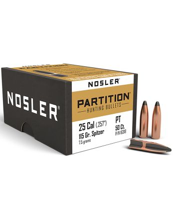 Nosler 16318 Partition25Cal 115gr Spitzer 50/Box