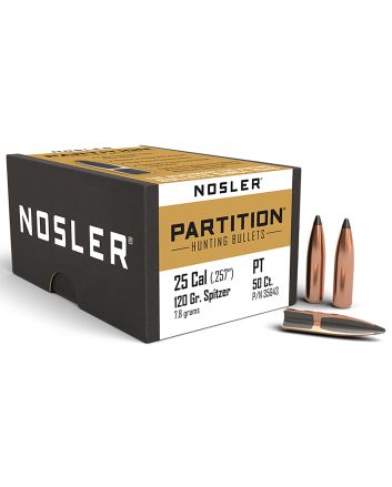 Nosler 35643 Partition25Cal 120gr Spitzer 50/Box