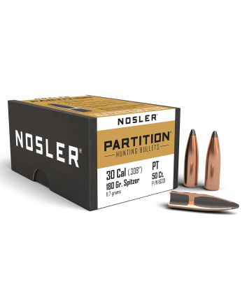 Nosler 16331 Partition30Cal 180gr Spitzer 50/Box