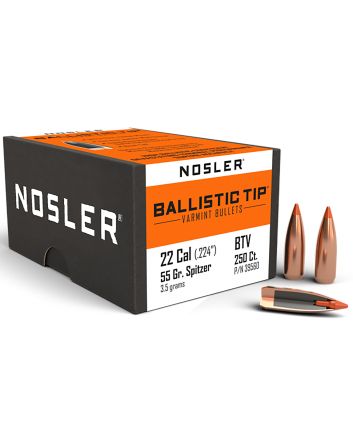 Nosler 39560 Ballistic Tip22Cal 55gr Spitzer Point 250/Box
