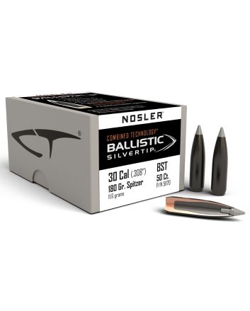Nosler 51170 Ballistic Silvertip30Cal 180gr Spitzer Point 50/Box