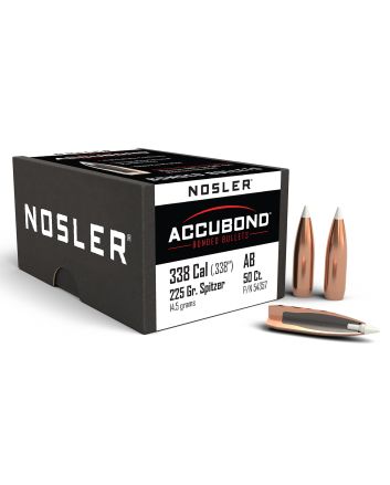 Nosler 54357 AccuBond338Cal 225gr Spitzer Point 50/Box