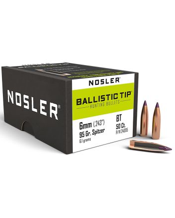 Nosler 24095 Ballistic Tip6mm 95gr Spitzer 50/Box