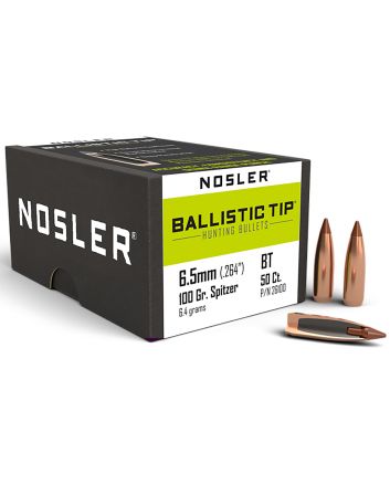 Nosler 26100 Ballistic Tip6.5Creedmoor 100gr Spitzer 50/Box