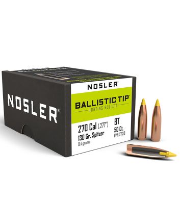 Nosler 27130 Ballistic Tip270Caliber 130gr Spitzer 50/Box
