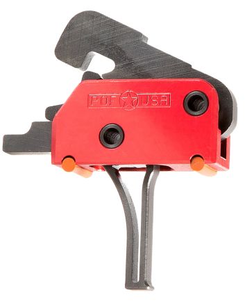 Patriot Ordnance Factory 00858 Drop-InSingle-Stage Flat Trigger with 3.50 lbs Draw Weight &amp; Black/Red Finish for AR-Platform