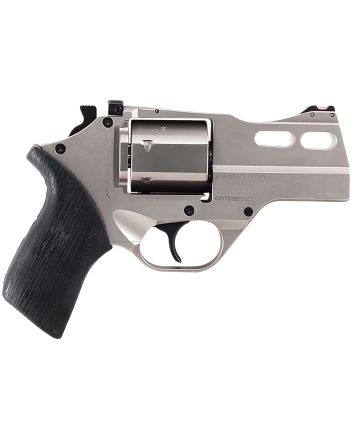 Chiappa Firearms 340290 Rhino 30DSSmall Frame 357 Mag 6 Shot, 3" Nickel-Plated Steel Vent Rib Barrel &amp; Cylinder, Nickel-Plated Aluminum Frame, Black Rubber Grip, Concealed Hammer