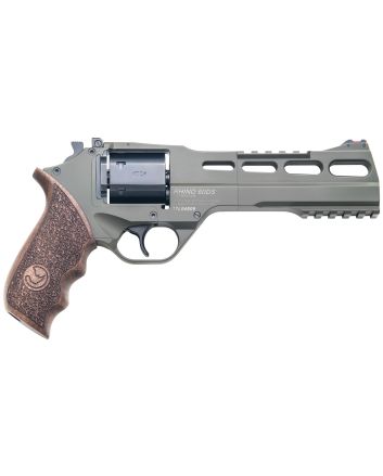 Chiappa Firearms 340282 Rhino 60DSLarge Frame 357 Mag 6 Shot, 6" Green Cerakote Steel Vent Rib Barrel, Blued Steel Cylinder, Green Cerakote Aluminum Frame, Walnut Grip, Concealed Hammer