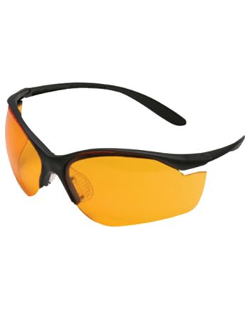Howard Leight R01537 Uvex Vapor II Shooting Glasses Adult Orange Lens Anti-Fog Polycarbonate Black Frame