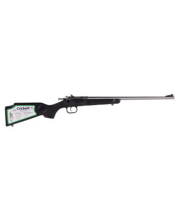 Crickett KSA2295 Youth22 WMR 1rd 16.12" Blued Barrel &amp; Receiver, Fixed Front/Adjustable Rear Peep Sights, Black Synthetic Stock w/11.5" LOP, Rebounding Firing Pin Safety