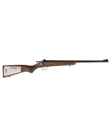 Crickett KSA2338 Youth22 WMR 1rd 16.12" Barrel &amp; Receiver, Fixed Front/Adjustable Rear Peep Sights, Walnut Stock w/11.5" LOP, Rebounding Firing Pin Safety