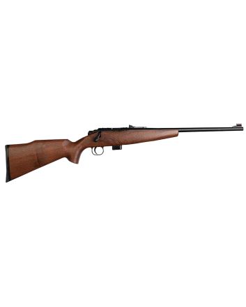 Crickett KSA20411 Model 722 Sporter Compact Youth 22 LR 7+1 16.25" Blued Barrel &amp; Receiver, Fixed Front/Adjustable Rear Sights, Walnut Stock w/13.5" LOP, Rebounding Firing Pin Safety