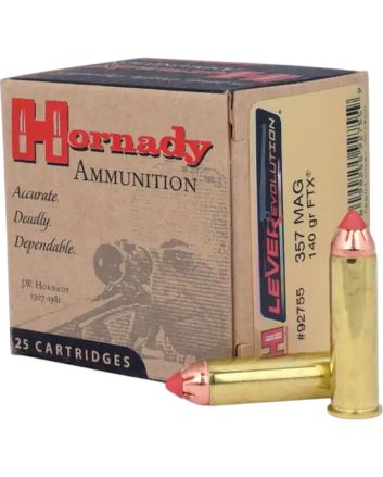 Hornady 92755 LEVERevolution357Mag 140gr Hornady Flex Tip eXpanding 25 Per Box/10 Case