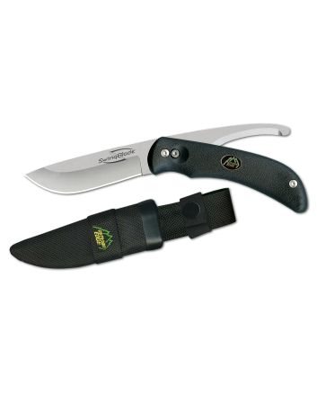 Outdoor Edge SB10N SwingBlade3.60"/3.20" Folding Skinning/Gutting Plain Aichi AUS8 SS Blade TPR Black Handle