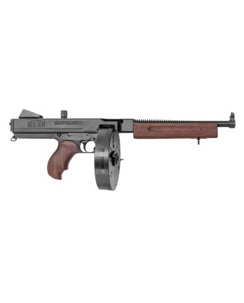 Thompson TA5 1927A-1 Lightweight Deluxe 45 ACP Caliber with 10.50" Barrel, 50+1 Capacity (Drum), Black Hard Coat Anodized Metal Finish, American Walnut Grip Right Hand