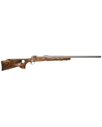 Savage Arms 18518 12 BTCSS Full Size 22-250 Rem 4+1 26" Matte Stainless Heavy Fluted Barrel, Matte Stainless Steel Receiver Drilled &amp; Tapped, Satin Brown Thumbhole Laminate Stock, Right Hand