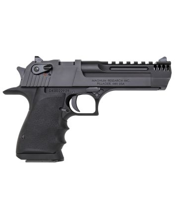 Magnum Research DE50L5IMB Desert Eagle L5 50 AE 5" with Muzzle Brake 7+1 Black Hardcoat Anodized Aluminum Frame Black Carbon Steel Slide Black Hogue Wraparound Rubber Grip
