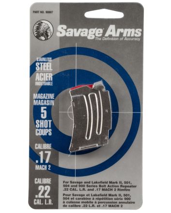 Savage Arms 90007 MKII5rd 22 LR/17 Mach 2 Stainless Steel