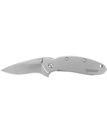 Kershaw 1620FL Scallion2.40" Folding Drop Point Plain Bead Blasted 420HC SS Blade/Bead Blasted 410 Stainless Steel Handle Includes Pocket Clip