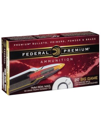 Federal PR7TT1 Premium7mmRemMag 160gr Trophy Bonded Tip 20 Per Box/10 Case