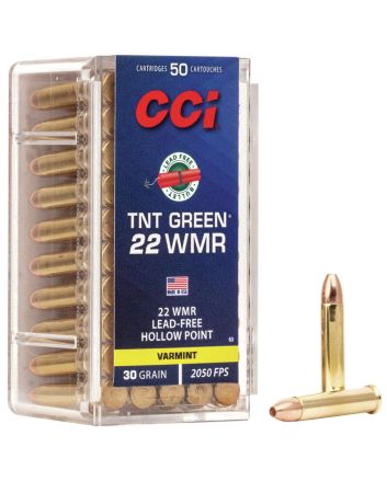 CCI 0060 TNT Green22WMR 30gr Speer TNT Green Hollow Point 50 Per Box/40 Case
