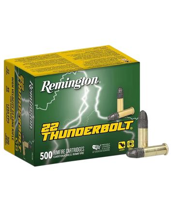 Remington Ammunition 21241 Thunderbolt Bulk 22LR 40gr Round Nose 500 Per Box/10 Case
