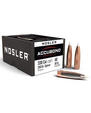 Nosler 57287 AccuBond338Cal 250gr Spitzer Point 50/Box