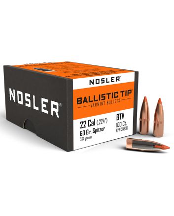 Nosler 34992 Ballistic Tip22Cal 60gr Spitzer 100/Box